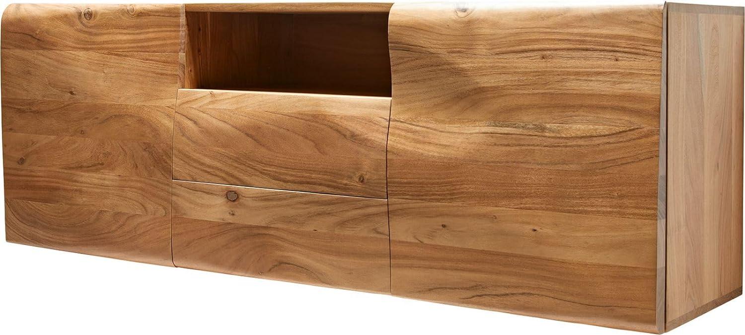 Sideboard New Live-Edge 145 cm Akazie Natur 2 Türen 2 Schubladen 1 Fach schwebend Bild 1