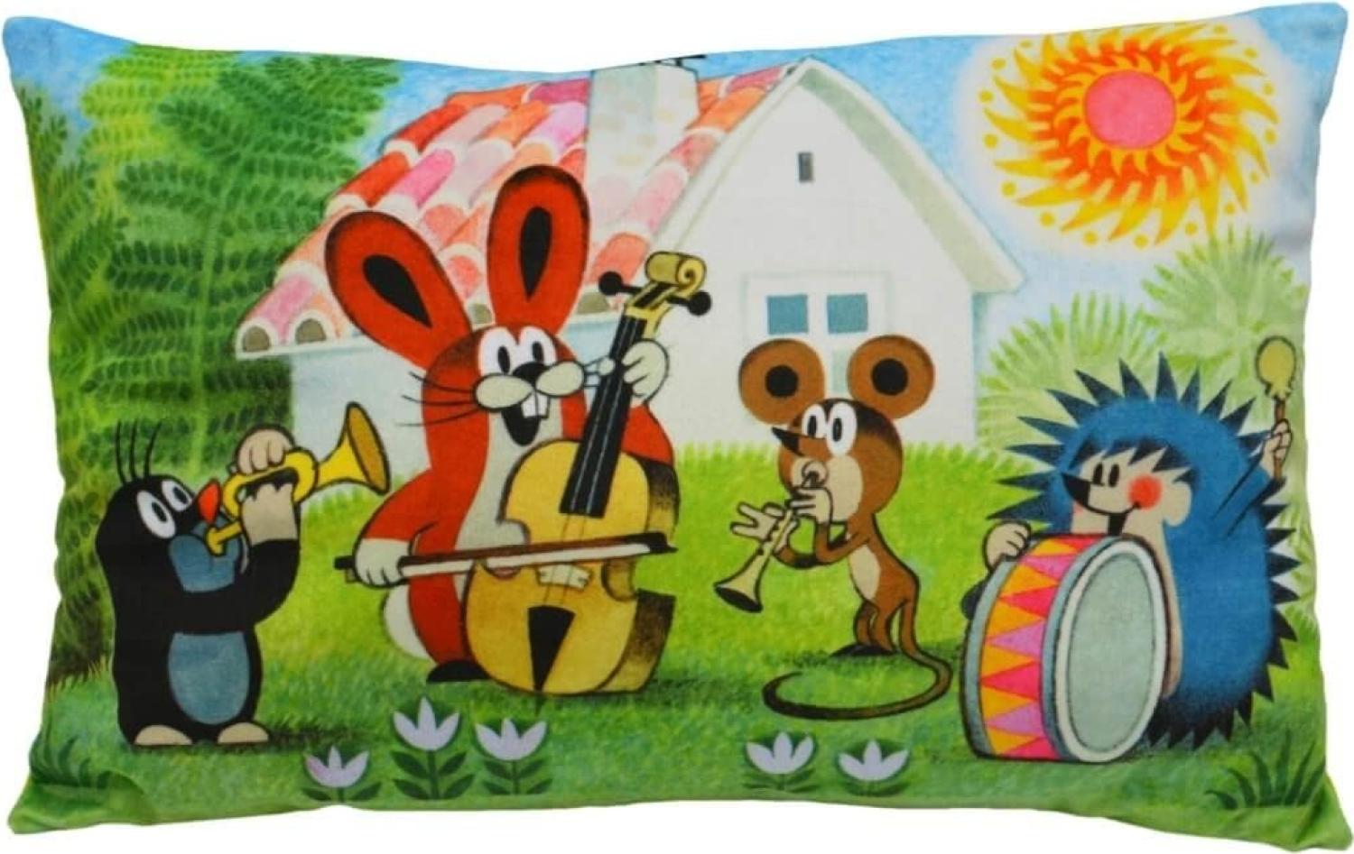 Kissen der kleine Maulwurf, Motiv Band, 45x30cm - Kinderkissen Bild 1