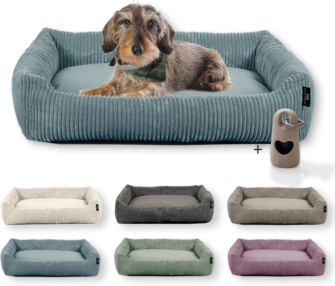 Rohrschneider Tierbett Hundebett Hundekorb Cordstoff, inkl. Gassibeutel Bild 1