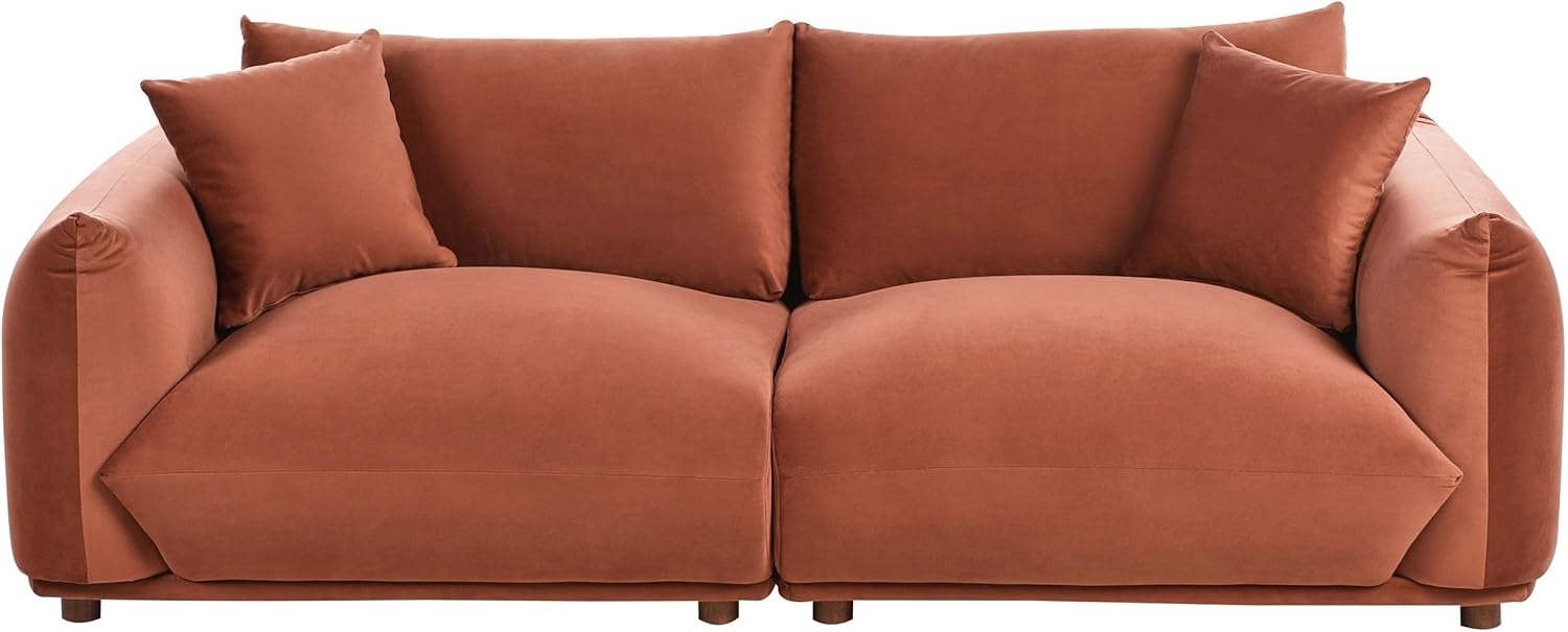 Sofa 3-Sitzer LUVOS Samtstoff Goldbraun Bild 1