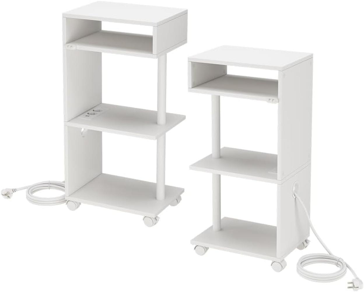 Vicco Nachttisch Barion Weiß 38 x 78 cm 2er Set Bild 1