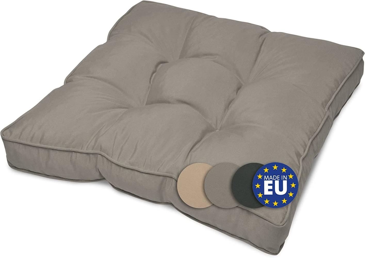 Beautissu Lounge Sitzkissen Outdoor Hellgrau, 10cm, 60cm, 60cm Bild 1