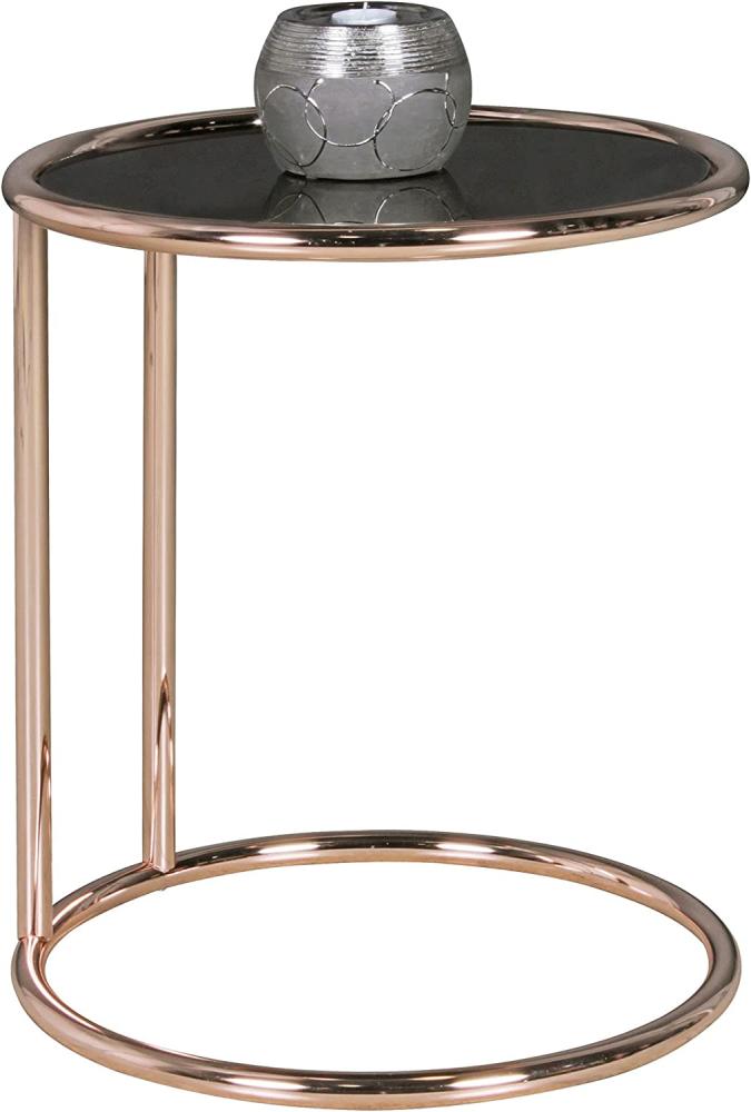 Wohnling Design Couchtisch, Glas ø 45cm schwarz/kupfer Bild 1