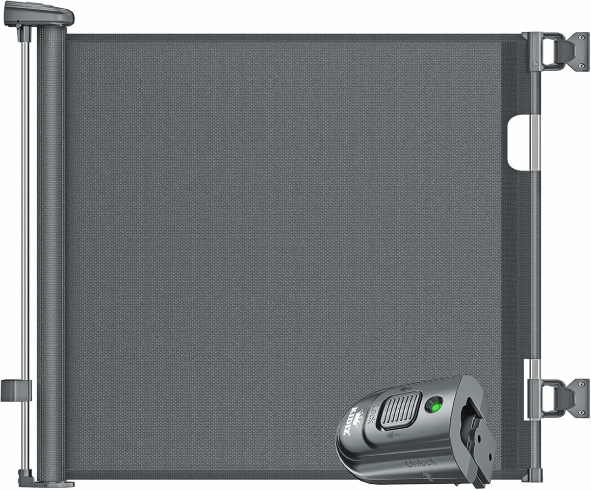 KIDIZ® Treppenschutzgitter Türschutzgitter ausziehbar bis 140/180cm | kindersicheres Treppengitter für Babys & Haustiere | Schutzgitter Treppen & Türen Absperrgitter inkl. Bodenanker & Montagezubehör Anthrazit, 0-180cm Bild 1