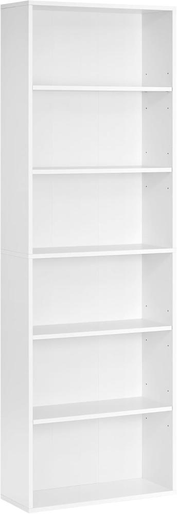 Vasagle Bücherregal, mit 6 Ebenen, Standregal, Aufbewahrungsregal, für Wohnzimmer, Büro, Schlafzimmer, Arbeitszimmer, skandinavischer Stil, 24 x 60 x 178,5 cm, weiß LBC169T14 Bild 1