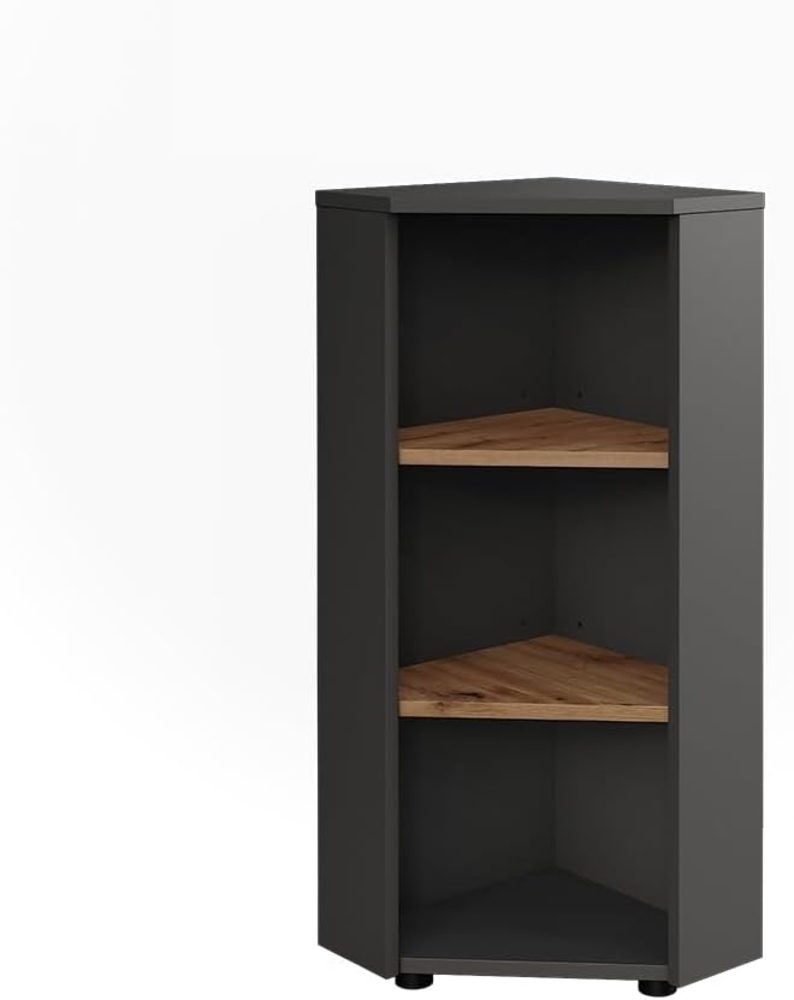 Eckmidischrank Irma Anthrazit/Artisan 33 x 81 cm 3 Ablagefächer Vicco Bild 1