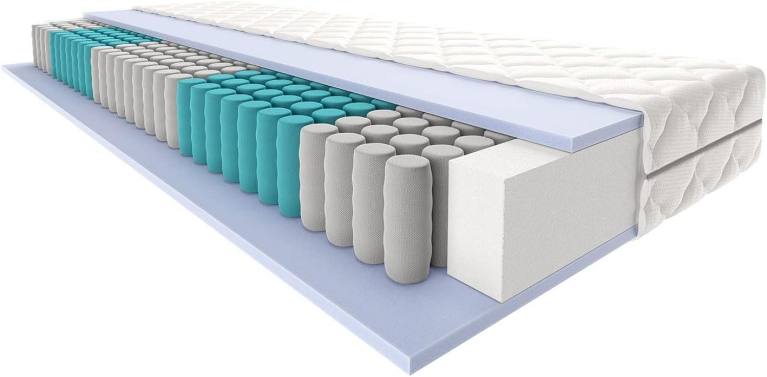 Taschenfederkernmatratze - Höhe 21 cm - Matratze 140x190 - Matratze H3 H2 - 7 Zonen Matratze - Matratze atmungsaktiv Bild 1
