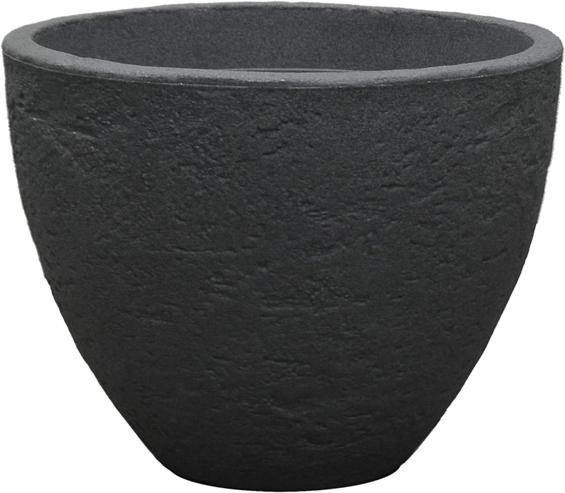 Dehner Pflanztopf Stone, 50 cm, Höhe circa 39 cm, Kunststoff, anthrazit Bild 1