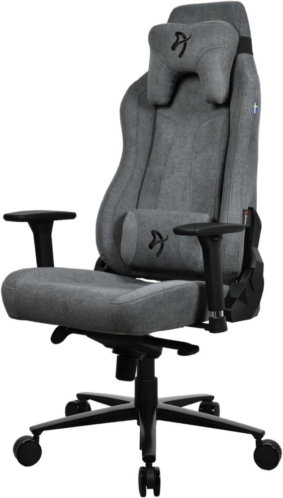 Arozzi Vernazza Premium Upholstery Soft Fabric Ergonomic Computer Gaming/Office Chair with High Backrest Recliner Swivel Tilt Rocker Adjustable Height Lumbar & Neck Support - Ash Bild 1