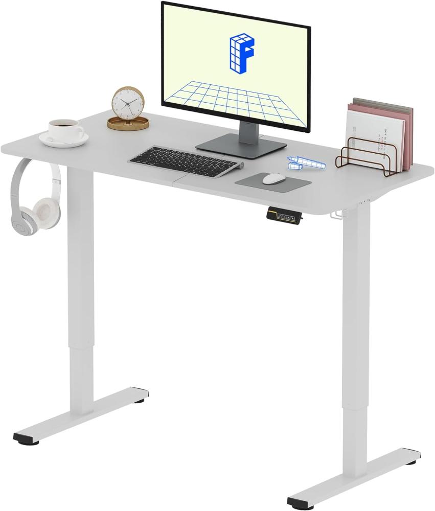 FLEXISPOT Elektrischer Höhenverstellbarer Schreibtisch 120 x 60 cm, Ergonomischer Tischplatte, Steh-Sitz Tisch Computertisch, einfache Montage, Adjustable Desk(weiß) Bild 1