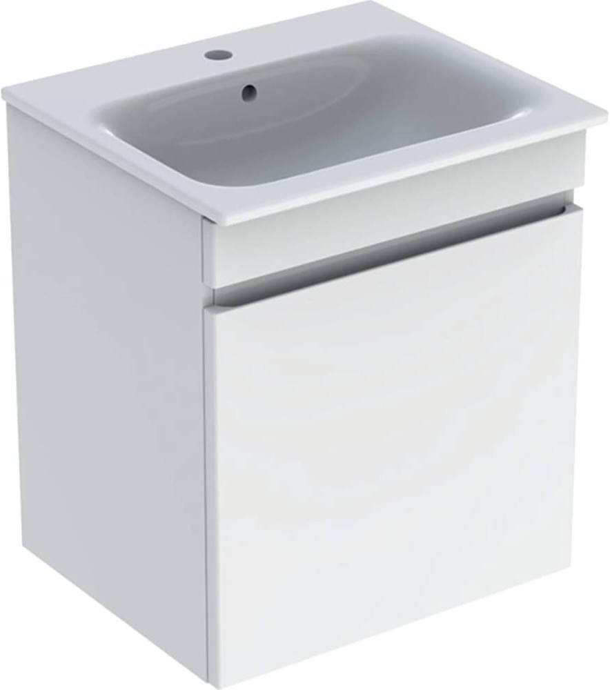 Geberit Renova Plan Set mit Waschtisch u. Unterschrank ,1 Schublade, 60 x 62,2 x 48 cm, 501915, Farbe: Waschtisch: Weiß / KeraTect, Front/Korpus: weiß / lackiert hochglänzend - 501.915.01.8 Bild 1