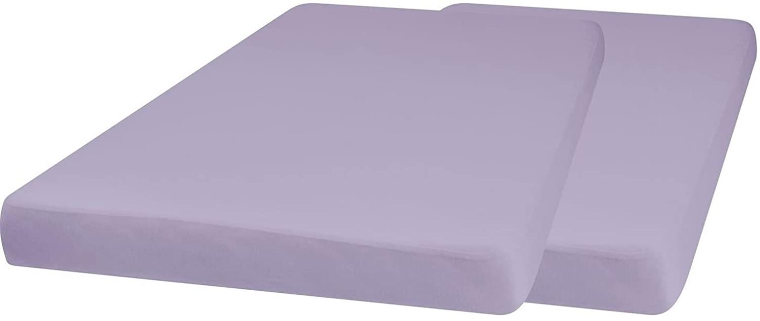 Playshoes Spannbettlaken Junior 140x70 cm Baumwolle flieder 2 Stück Bild 1