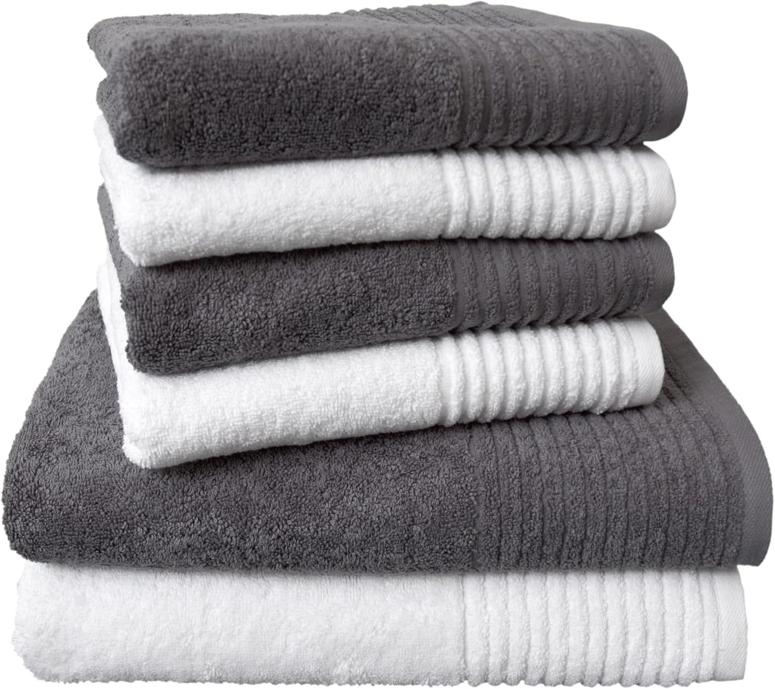 Dyckhoff Handtuch Set Brillant, Walkfrottee (Set, 6-St), mit Streifenbordüre,4 Handtücher (50x100cm), 2 Duschtücher (70x140cm) Bild 1