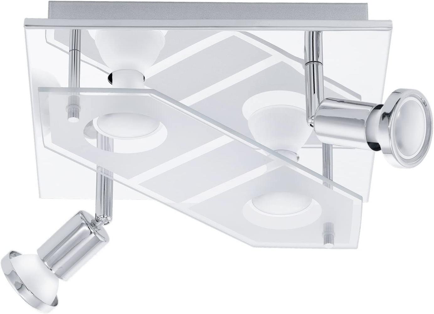 Eglo 75379 Deckenleuchte 4-flammig, CHROM/SAT-KLAR CABO 1 mit Farbwechsler Bild 1