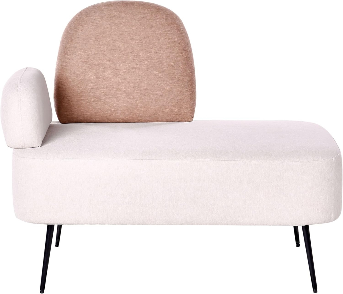 Chaiselongue hellbeige braun linksseitig ARCEY Bild 1