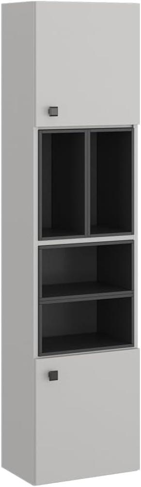 Vicco Hängeschrank Gerta, 37,5 x 150 cm, Grau-Schwarz, Badmöbel mit 2 Türen Bild 1