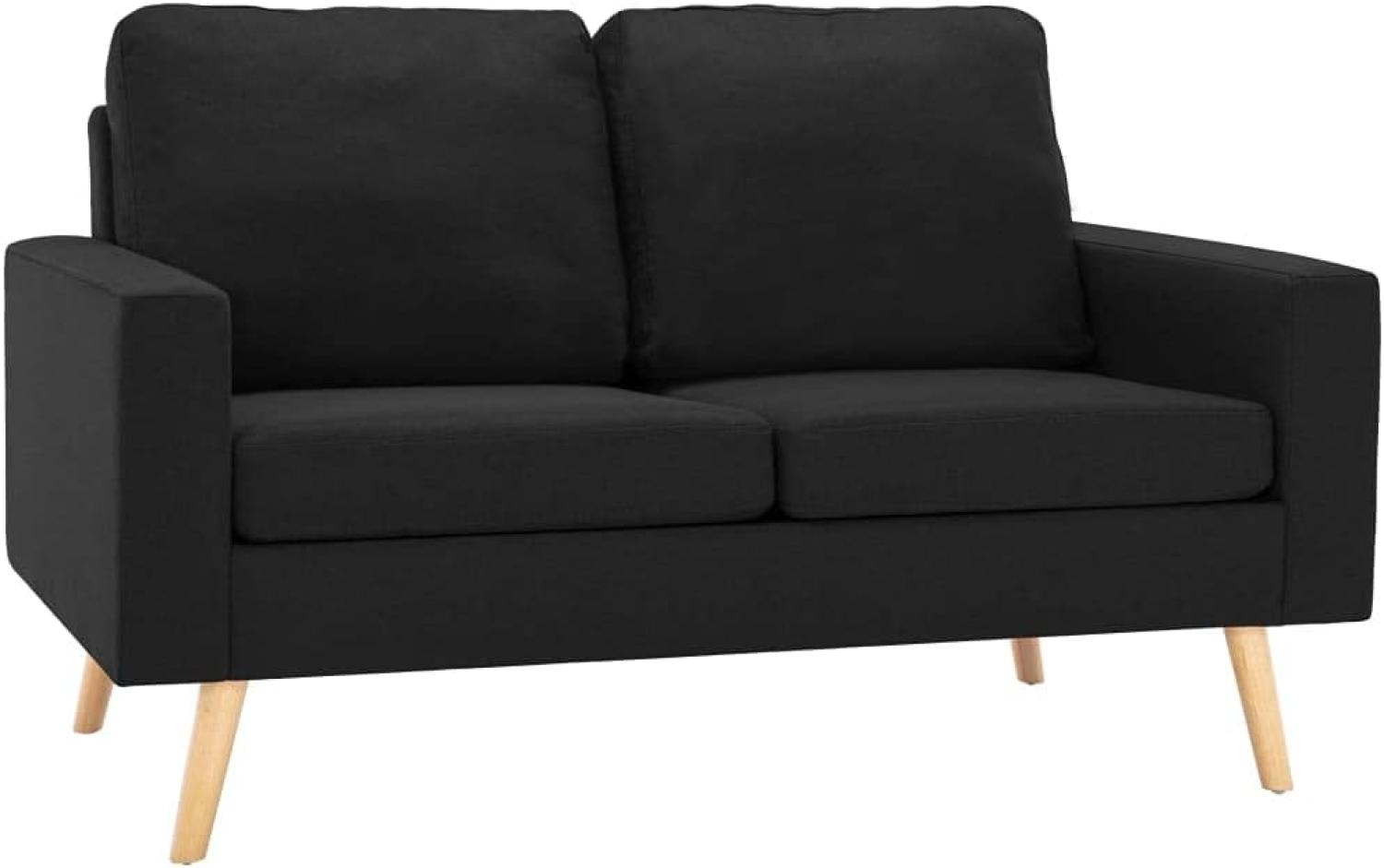 vidaXL 2-Sitzer-Sofa Schwarz Stoff [288712] Bild 1