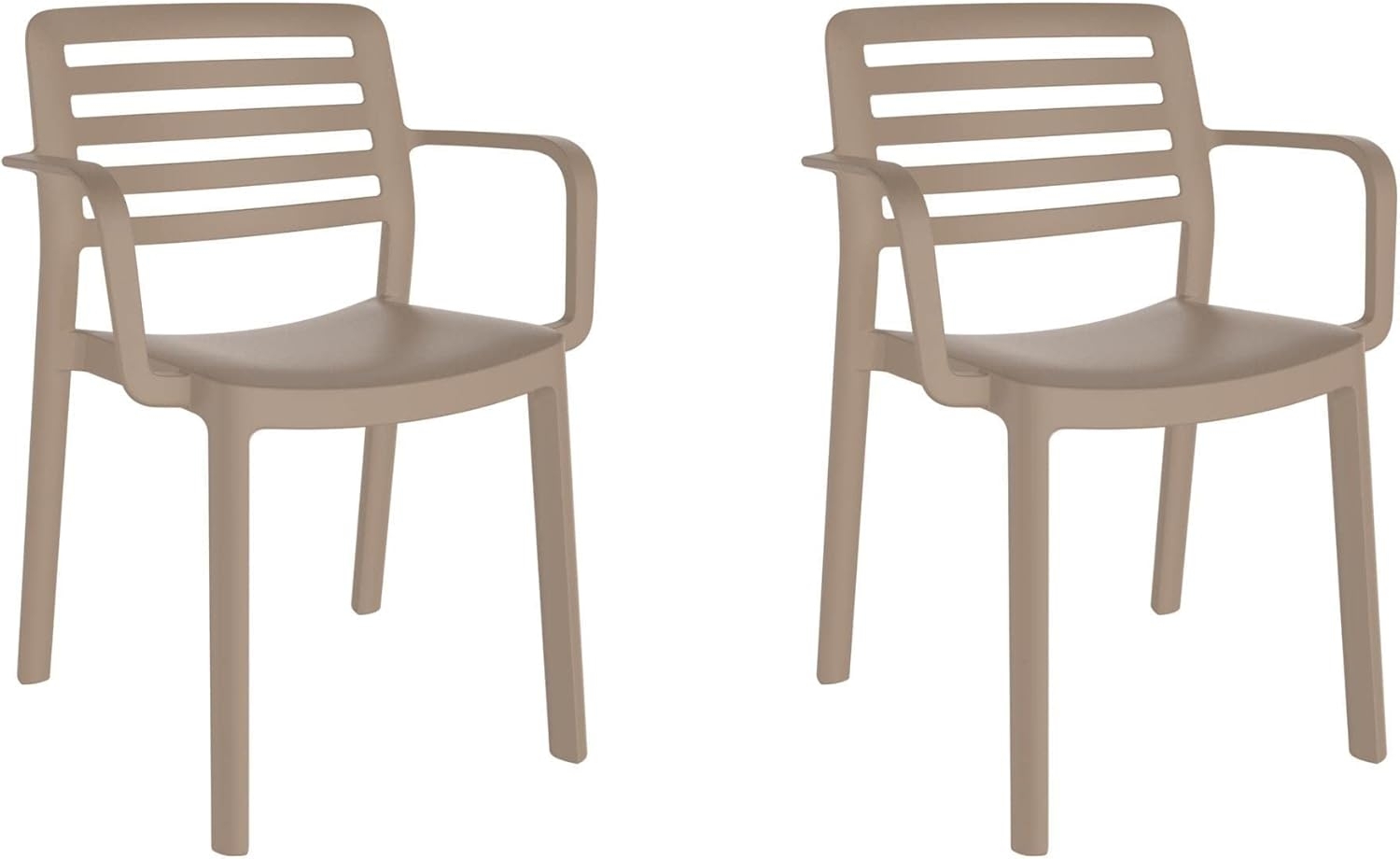 resol grupo GARBAR Wind Set mit 2 Armlehnen für den Innen- und Außenbereich, Garten, Terrasse, Balkon, Wohnzimmer, Küche, Esszimmer, Design, leicht, stapelbar, Sand Bild 1