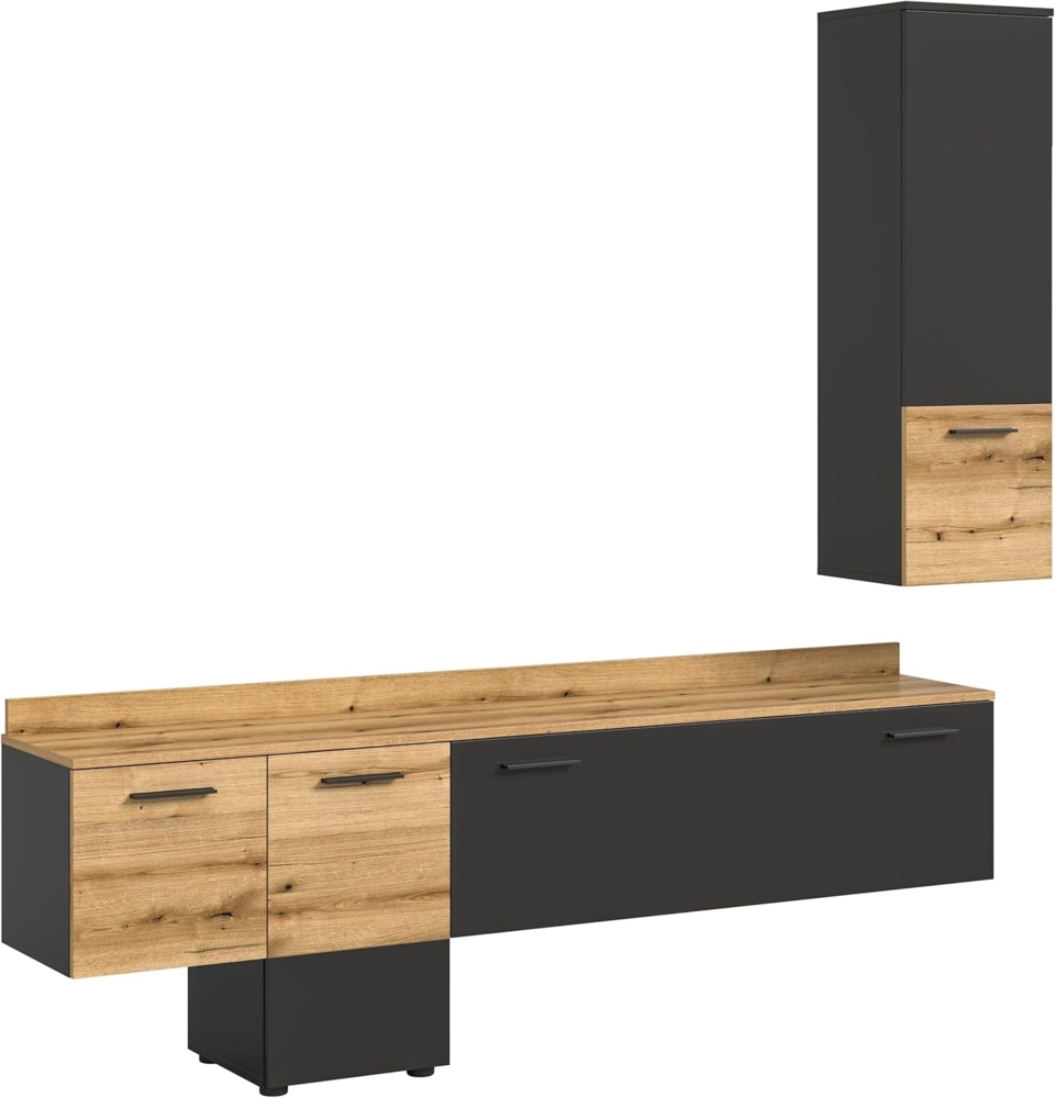Wohnwand Goal II - Evoke Oak / Grau Bild 1