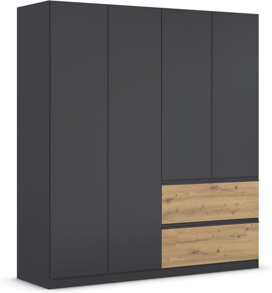 rauch Kleiderschrank, Drehtürenschrank COSTA, 4-türig, push-to-open, Grau metallic, 181x197x54cm Bild 1