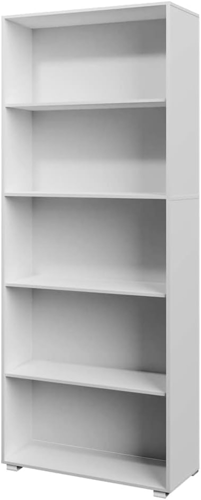 Deuba Bücherregal Vela 5 Fächer 190 x 60 x 31 cm Holz Modern Ordner Bücher Standregal Wohnzimmer Esszimmer Büro Weiß Bild 1