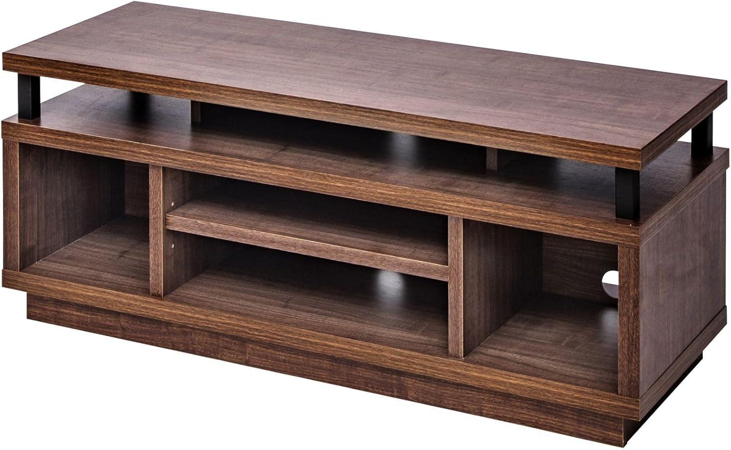 Iris Ohyama, TV-Ständer/TV-Schrank/TV-Holzständer/TV-Ständer mit 5 offenen Regalen/TVs bis 43, KabelführungslöcherBüro, Schlafzimmer, Wohnzimmer - TV Cabinet Middle - OTS-100M - Braun Bild 1