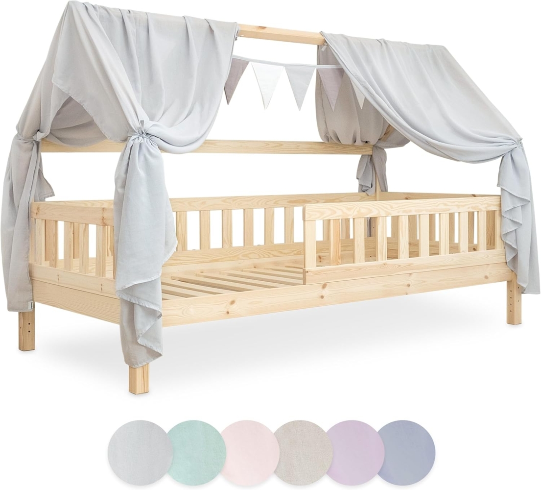 Ehrenkind Betthimmel Deko Hausbett, Kinderzimmer-Deko-Set (Kinderzimmer Deko), Betthimmel & Wimpelkette für magische Momente, hochwertige Materialien Bild 1
