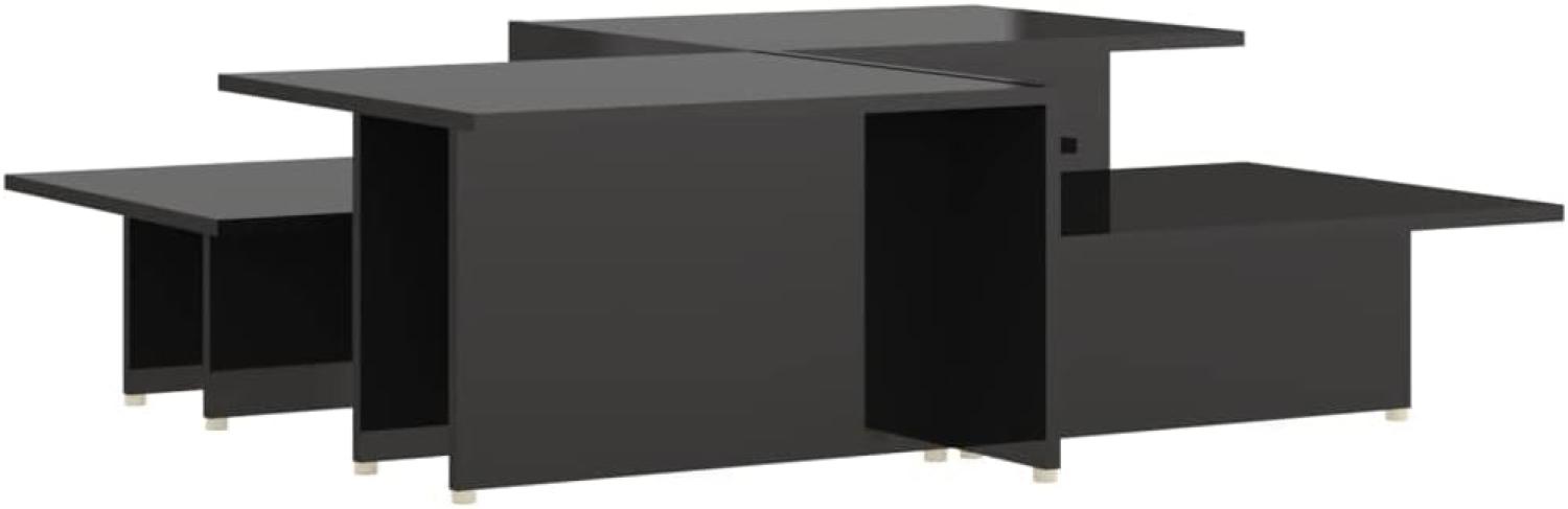 vidaXL Couchtische 2 Stk. Hochglanz-Schwarz 111,5 x 50 x 33 cm Spanplatte Bild 1