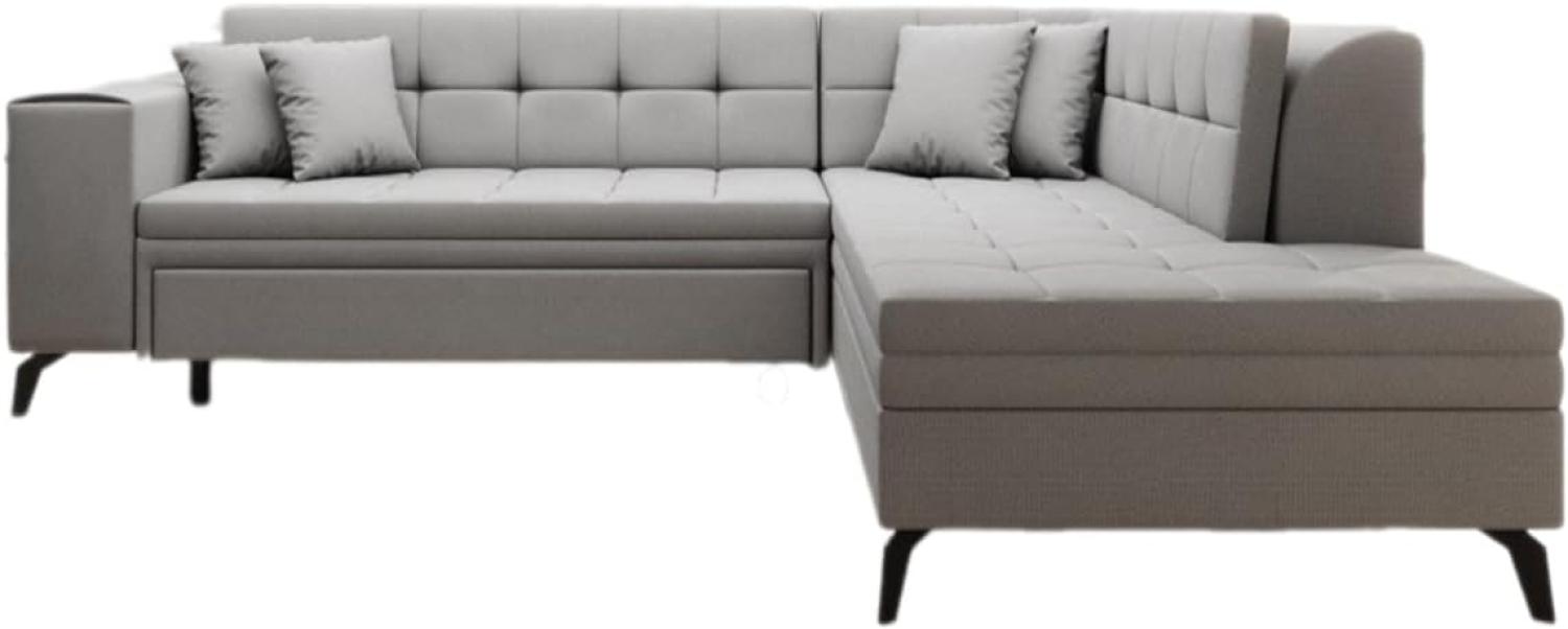 Designer Sofa Lania mit Schlaffunktion Stoff Grau Rechts Bild 1