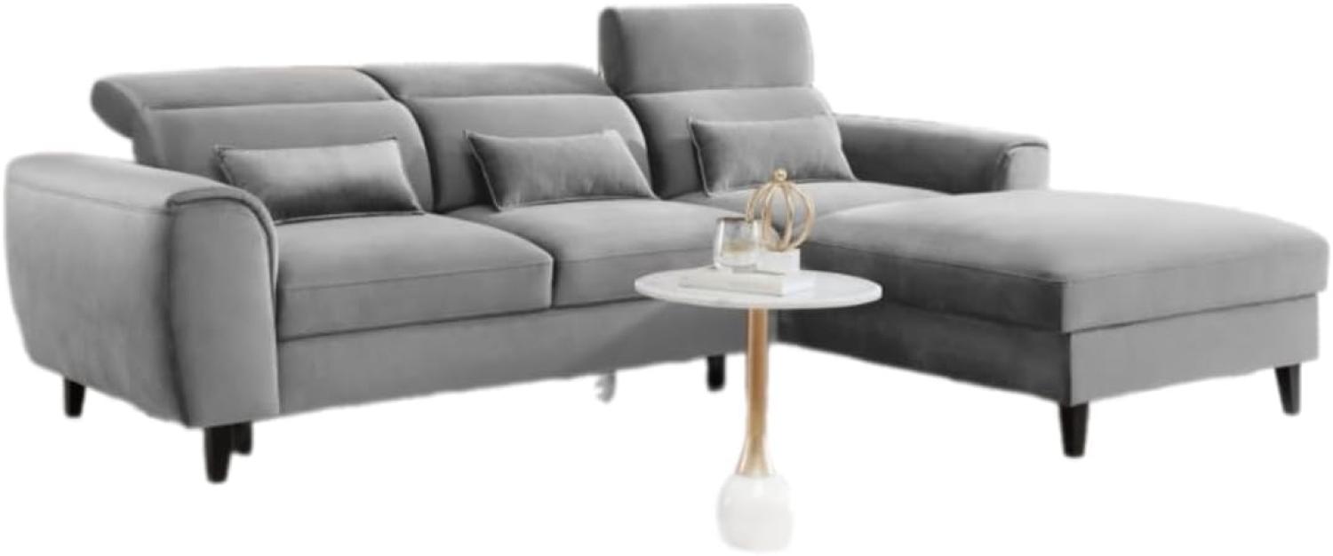 Designer Sofa Forino mit Schlaf- und Klappfunktion Grau Rechts Bild 1