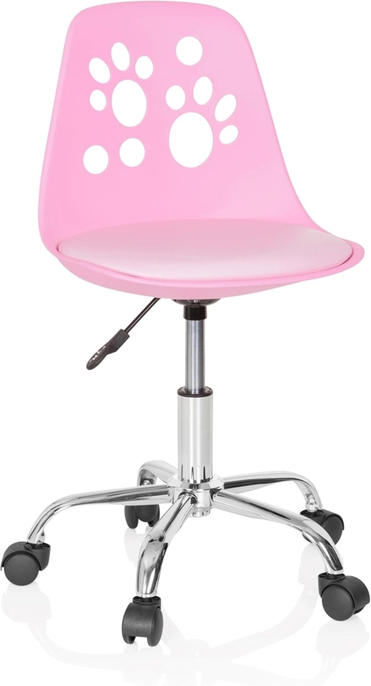 hjh OFFICE 742004 Kinderdrehstuhl Fancy I Kunstleder Pink mitwachsender Drehstuhl im peppigen Design Bild 1