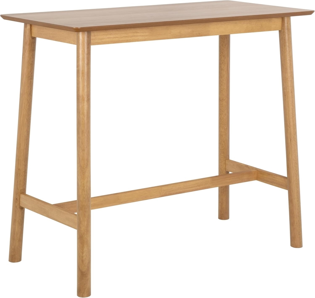 AC Design Furniture Bobby rechteckig Bartisch, Tischplatte matt Eiche SH Lack Furnier, Gestell matt Eiche gebeizt SH Lack Rubberwood mit fussstütze, 120 x 60 x 105 cm Bild 1