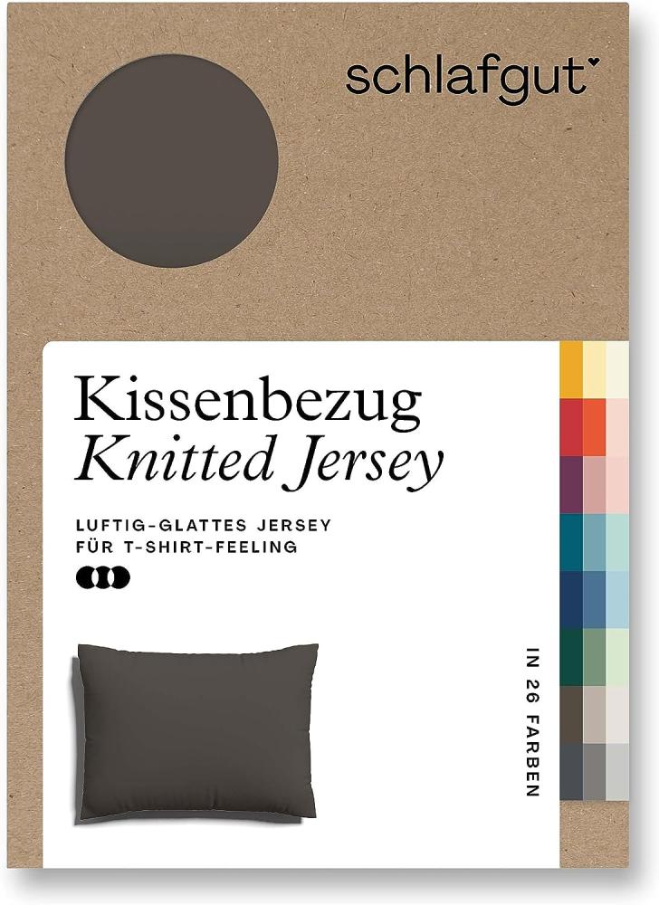 Schlafgut Knitted Jersey Bettwäsche | Kissenbezug einzeln 60x80 cm | sand-deep Bild 1