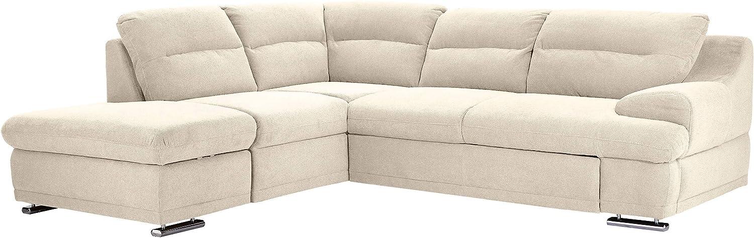 Mivano Ecksofa Coast / Große Sofagarnitur in L-Form mit Ottomane links, 264 x 88 x 217, Mikrofaser: beige Bild 1