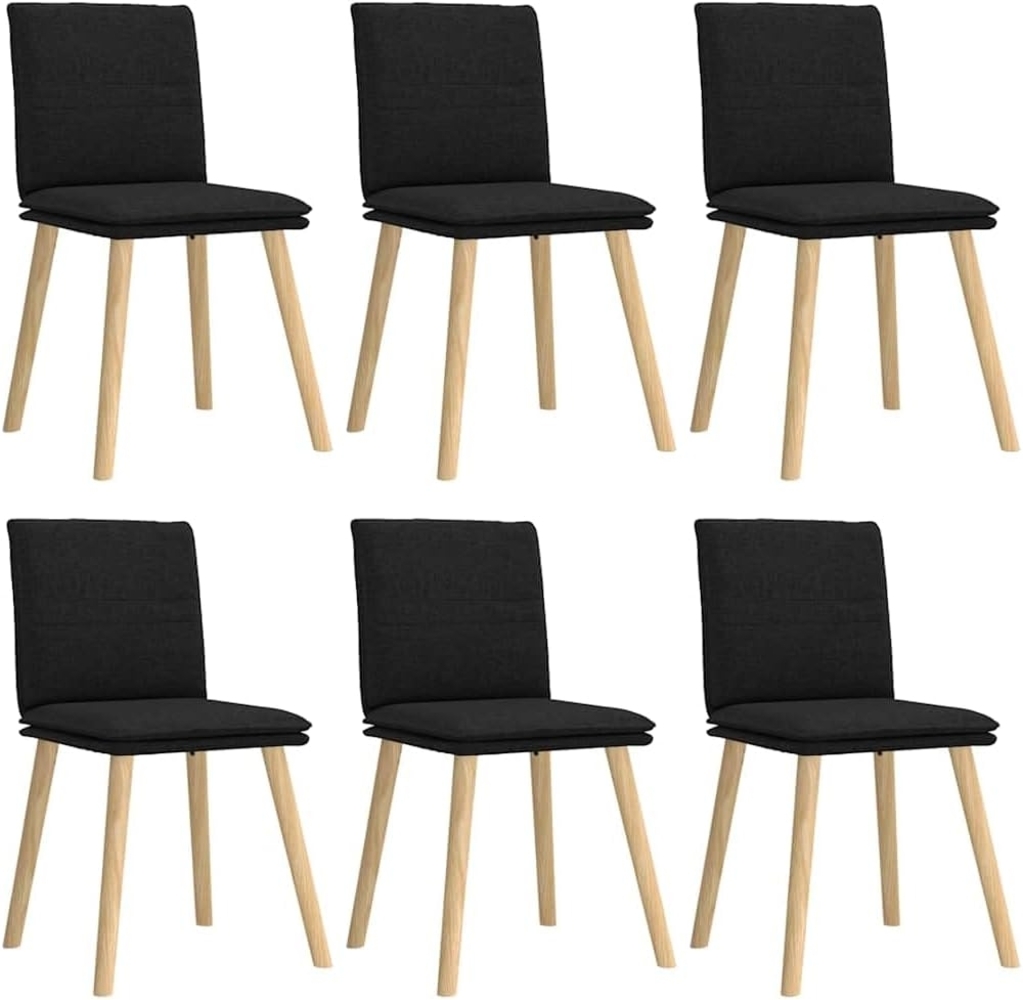 vidaXL Esszimmerstühle 6 Stk. Schwarz Stoff 3315627 Bild 1