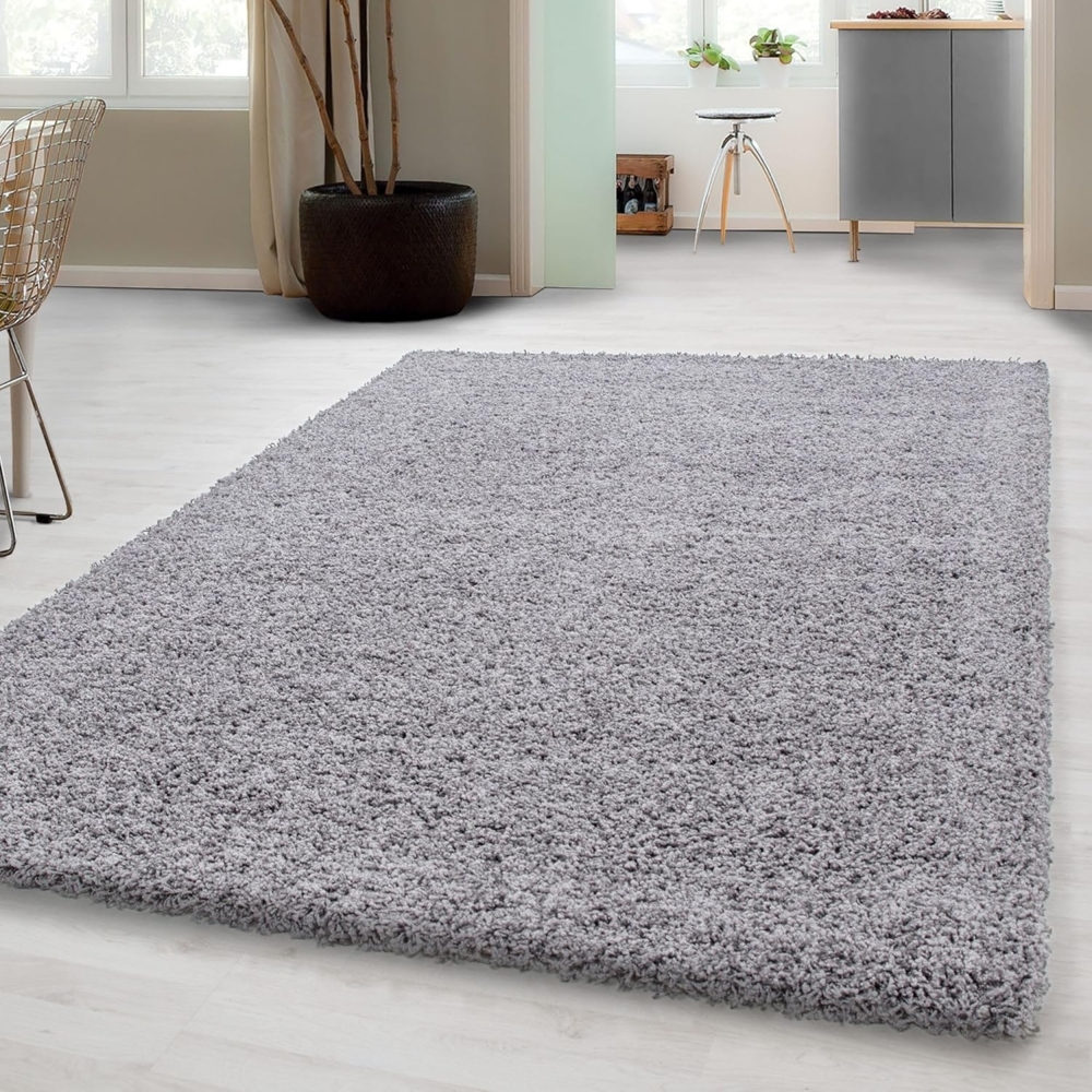 Carpetsale24 Shaggy Hochflor Teppich Wohnzimmer 300 x 400 cm Hellgrau - Modern Flauschiger Teppich Extra Weich, Pflegeleicht und Einfarbig - Ideal als Teppich für Schlafzimmer, Esszimmer und Küche Bild 1