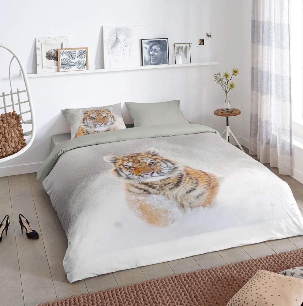 Traumschlaf Flanell Wendebettwäsche Schneetiger | 135x200 cm + 80x80 cm Bild 1