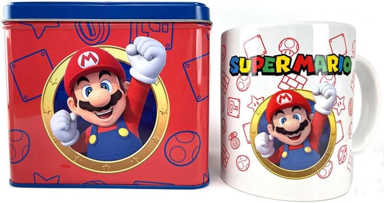 Nintendo Super Mario Tasse Cup Becher mit Spardose Münzbox 9 x 13 x 11cm Bild 1