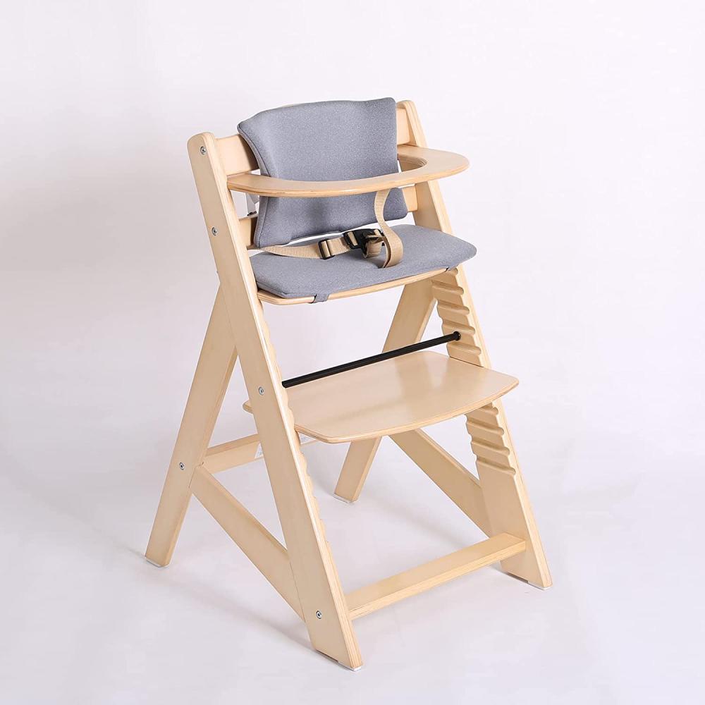 Kinderhochstuhl mitwachsend, Treppenhochstuhl, aus massivem Buchenholz, Hochstuhl ab 6 Monaten bis 10 Jahre HC 25332-01 (Natur) Bild 1