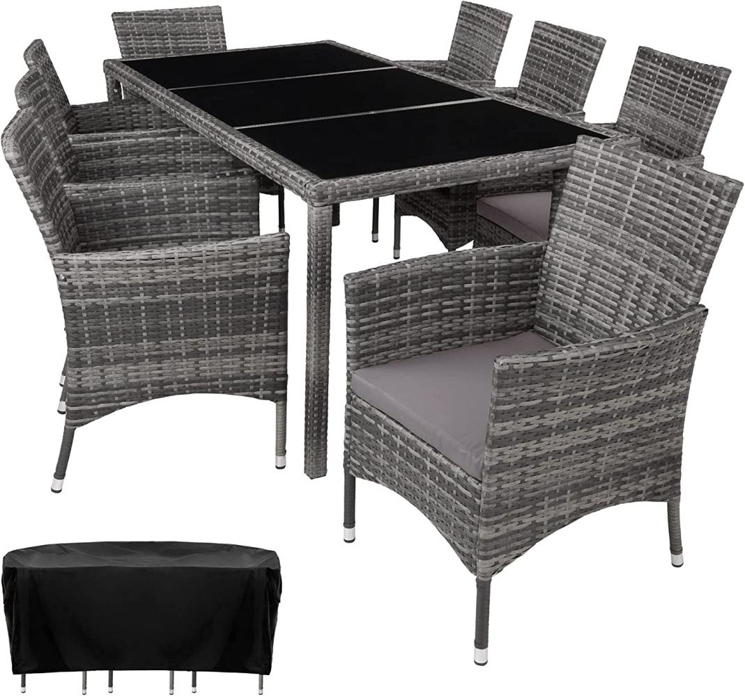 tectake Sitzgruppe Rattan Sitzgruppe, (Set, 9-tlg), für 8 Personen Bild 1