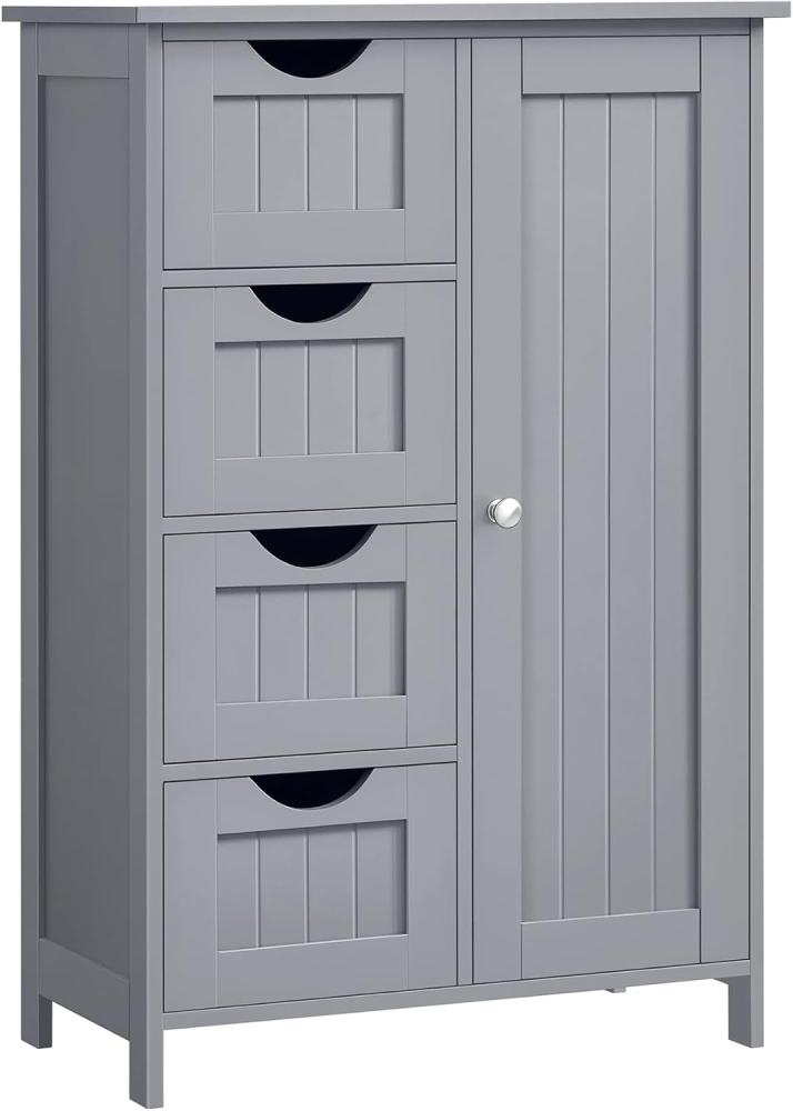 Vasagle Badezimmerschrank mit 4 Schubladen und verstellbarer Ablage, MDF mystisches grau, 82 x 30 x 55 cm Bild 1