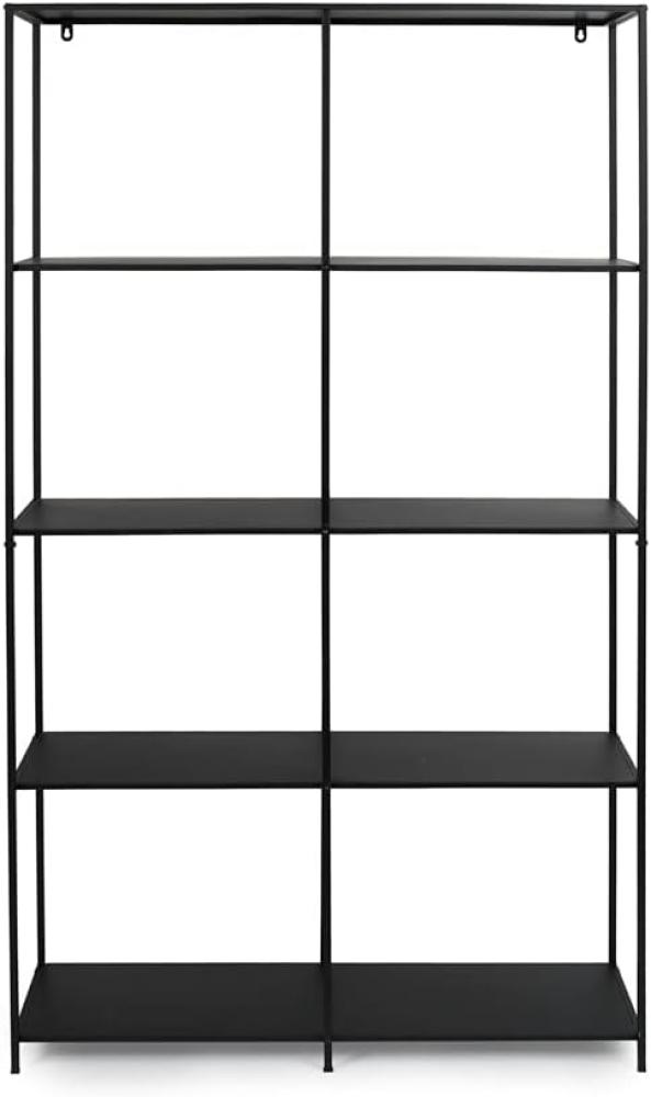 LIFA LIVING Schwarzer Wandschrank im Industriellen Design, Minimalistisches Regal mit 8 Fächern, Offener Schrank aus Metall, Standregal in 98 x 33 x 175 cm Bild 1