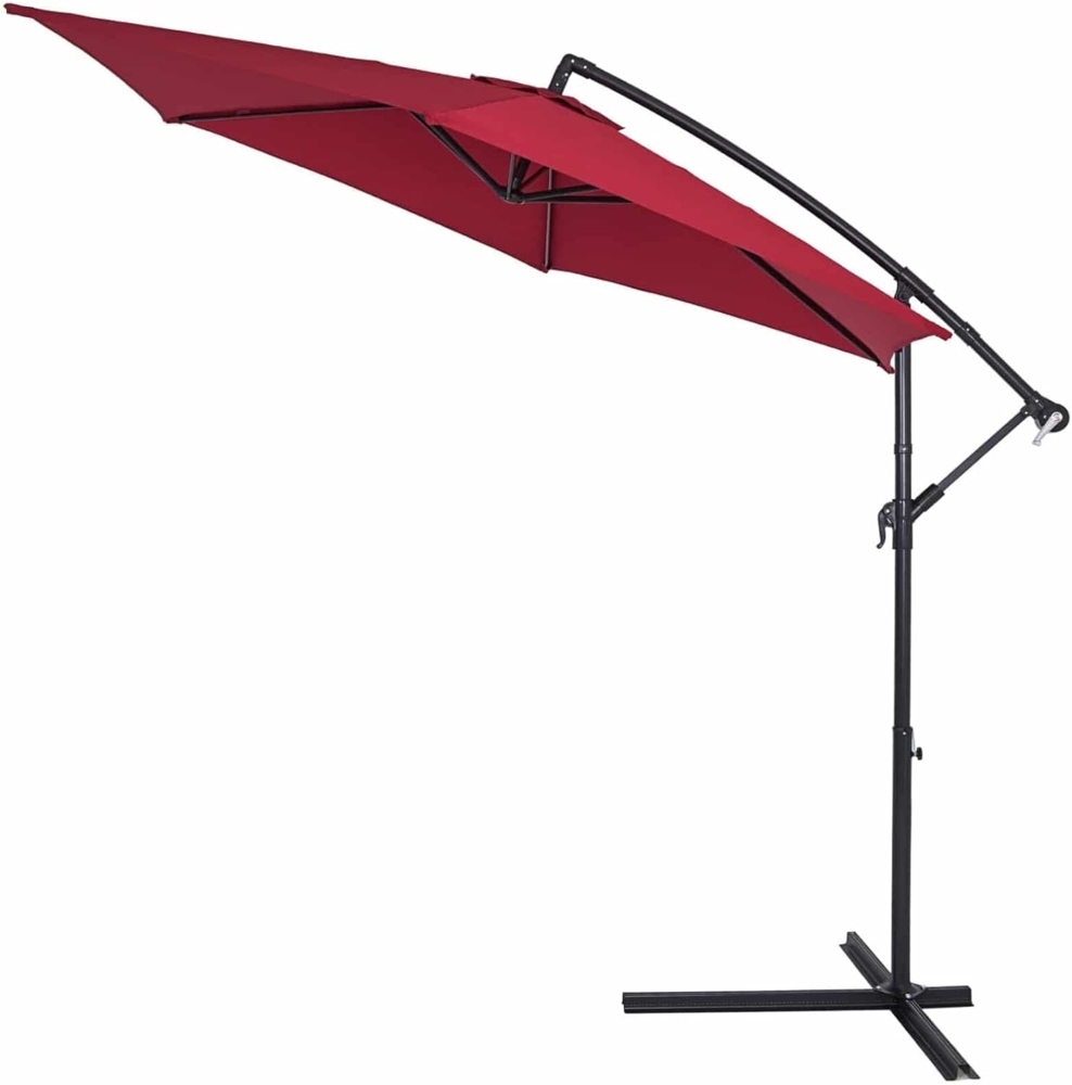 Kingsleeve Ampelschirm Ø 300cm rot mit UV-Schutz 50+ wasserabweisend Sonnenschirm Bild 1