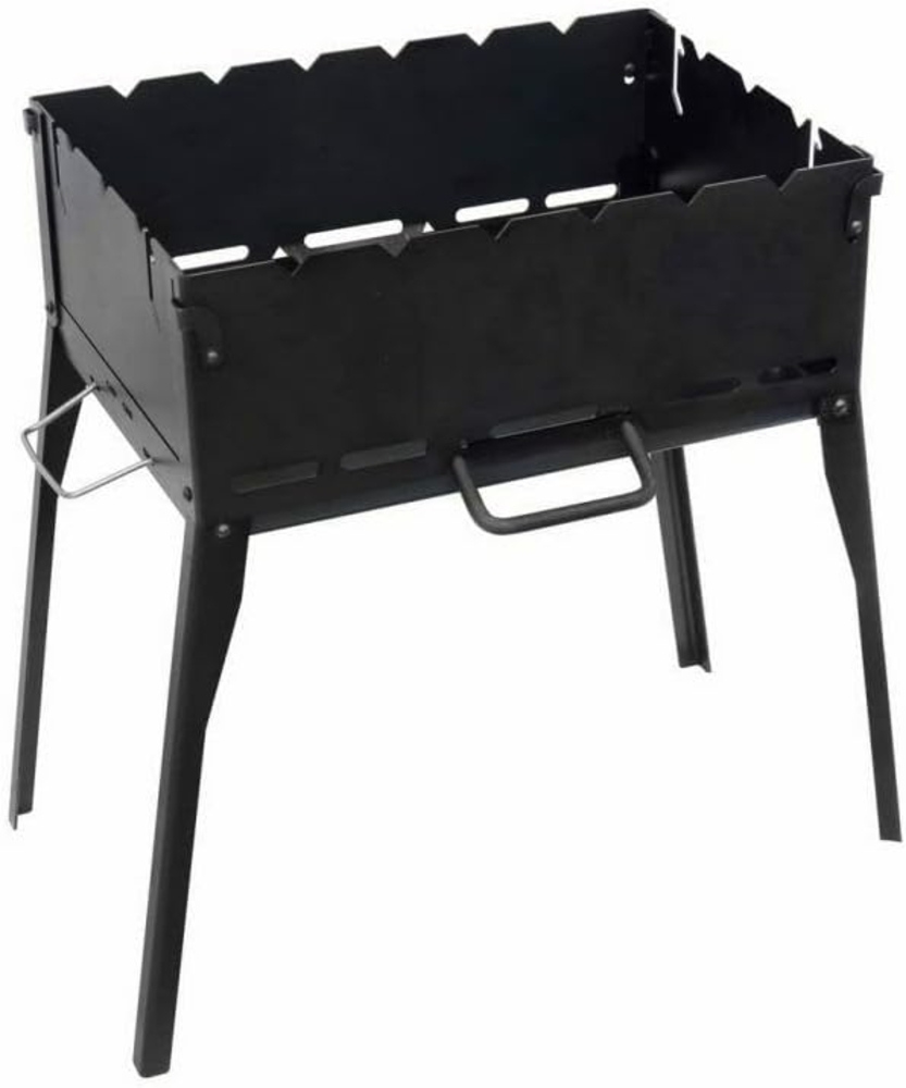 4bigFun klappbarer Holzkohlegrill für 6 Spieße, Stahl Schwarz Bild 1