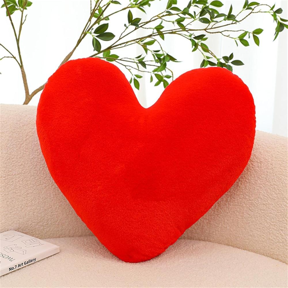 Herzkissen, Herz Kissen Kinderzimmer Decor, Kuschelkissen Kinder Herzform Dekokissen Kopfkissen Kissen Zierkissen für Mädchen & Jungen Zuhause Schlafzimmer Deko (Rotes Herz,50cm) Bild 1