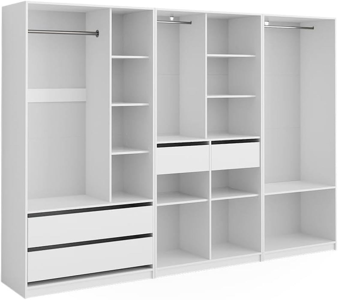 Vicco Kleiderschrank Elmo Weiß 100 x 200 cm Set mit 3 Teile Bild 1