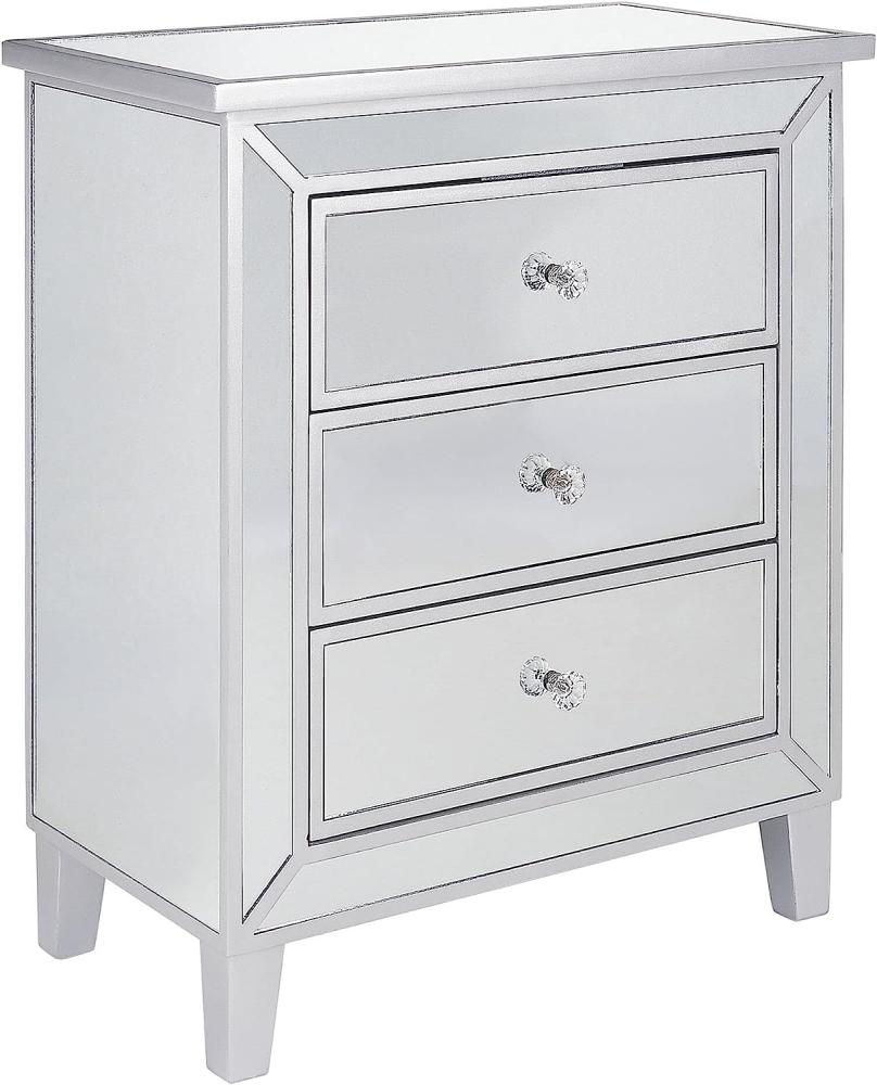 Kommode mit 3 Schubladen BREVES 71 cm Silber Bild 1