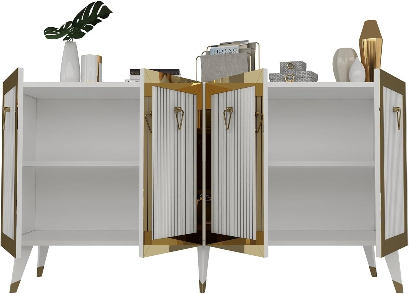 Hanah Home Bare - White, Gold Bild 1