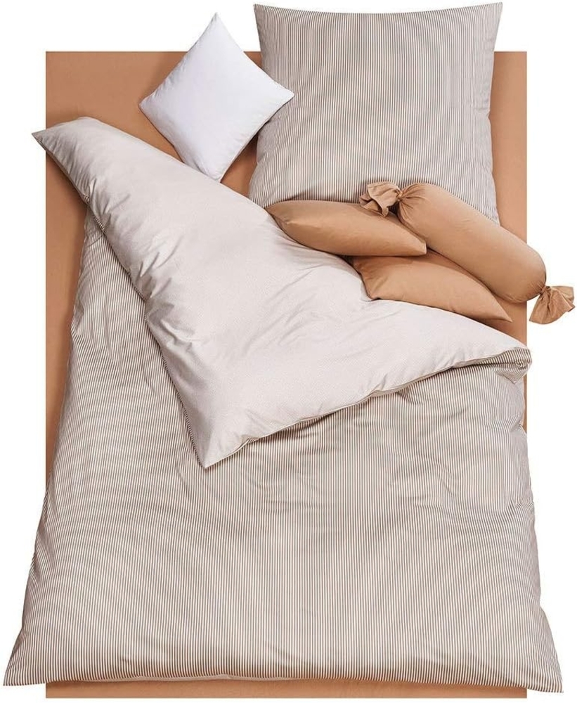 Doris Meyer Interlock-Jersey Wendebettwäsche Raffi beige|Deckenbezug einzeln 155x200 cm Bild 1