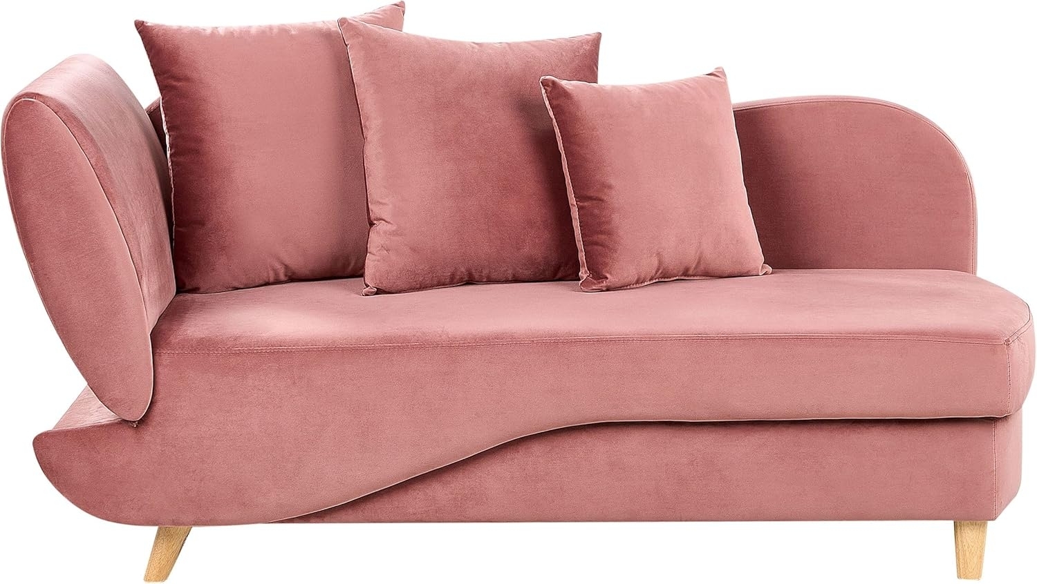 Chaiselongue Samtstoff rosa mit Bettkasten linksseitig MERI II Bild 1